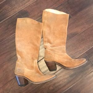 FRYE camel suede boots